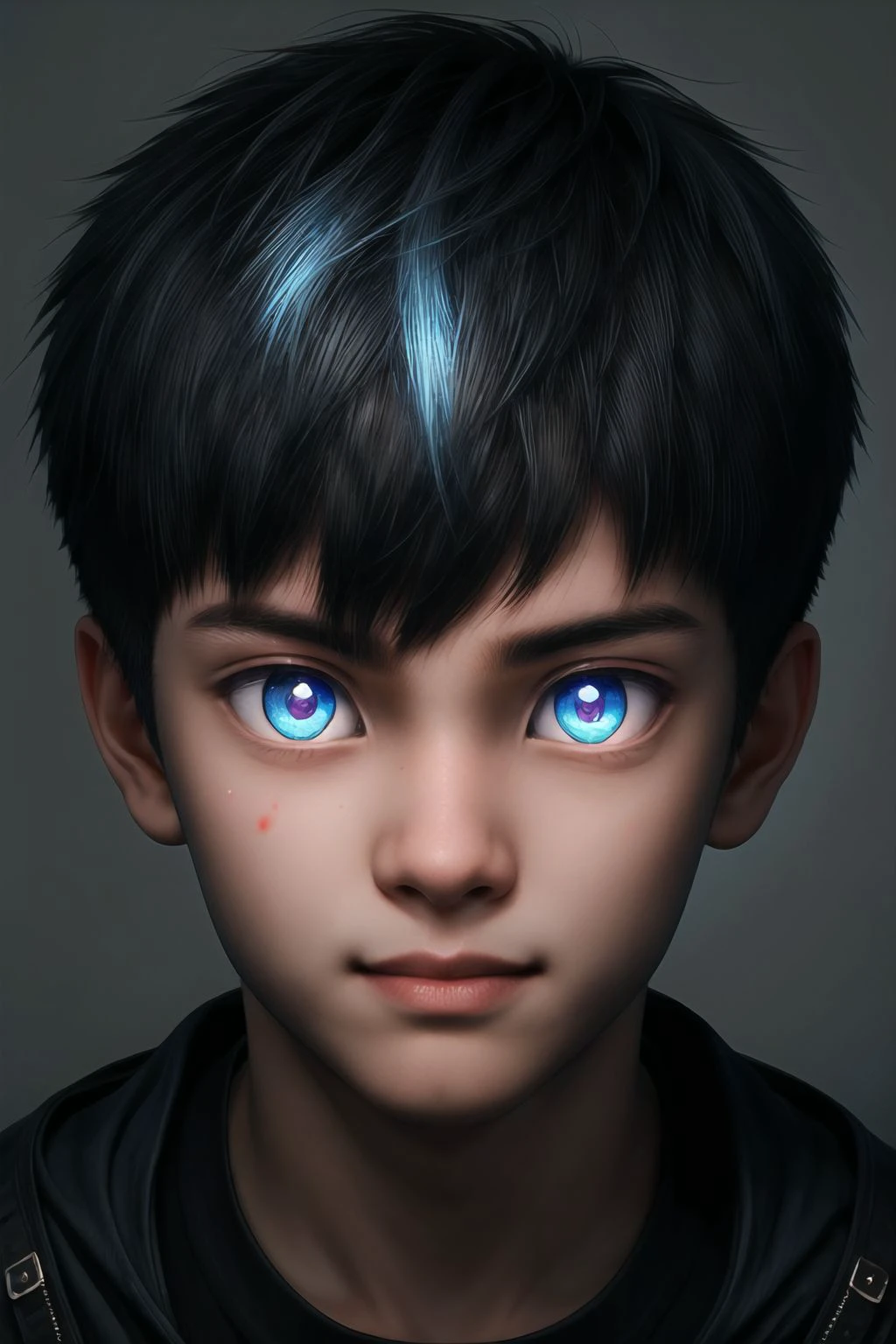 (masterpiece, sidelighting, finely detailed beautiful eyes: 1.2), masterpiece*portrait, realistic, 3d face, glowing eyes, shiny hair, lustrous skin, solo, embarassed, 1boy, cute boy, short crew cut hair, light blue hair