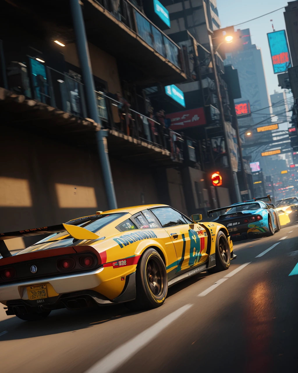 best quality,masterpiece,highly detailed,ultra-detailed, 
sports car racing on highway, cit
cyberpunk 2077,