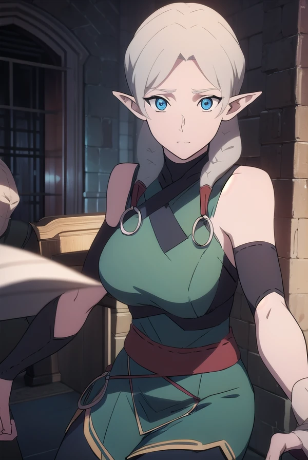 fymryn, <lora:fymrynv2-lora-nochekaiser:1>,
fymryn, blue eyes, grey hair, pointy ears, braid, hair braid, elf,
BREAK bare shoulders, sleeveless, pants, sash, toeless legwear, green dress,
BREAK looking at viewer,
BREAK outdoors,
BREAK <lyco:GoodHands-beta2:1>, (masterpiece:1.2), best quality, high resolution, unity 8k wallpaper, (illustration:0.8), (beautiful detailed eyes:1.6), extremely detailed face, perfect lighting, extremely detailed CG, (perfect hands, perfect anatomy),