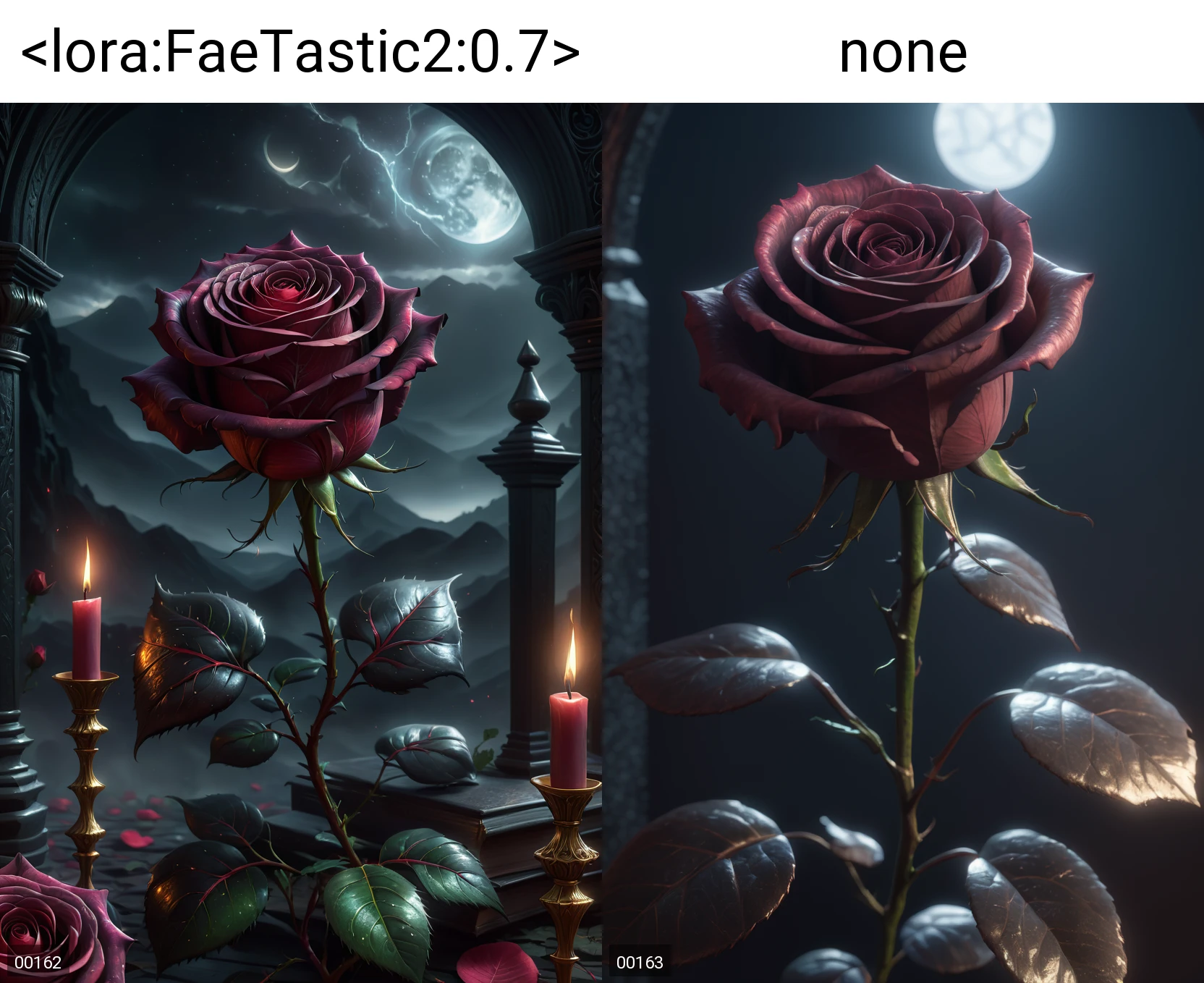 (dark magic), (grim), rose by Anato Finnstark, (intricate details), (hyperdetailed), 8k hdr, high detailed, lot of details, high quality, soft cinematic light, dramatic atmosphere, atmospheric perspective <lora:FaeTastic2:0.7>