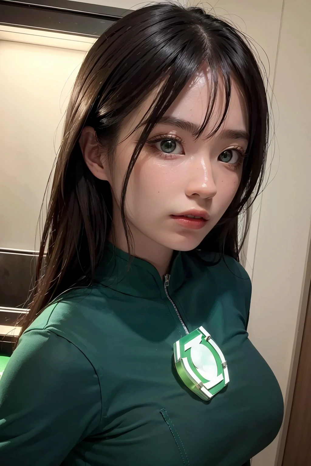 (masterpiece), best quality, perfect face, expressive eyes, 1girl, green lantern suit,<lora:ysw_swy-02:1>