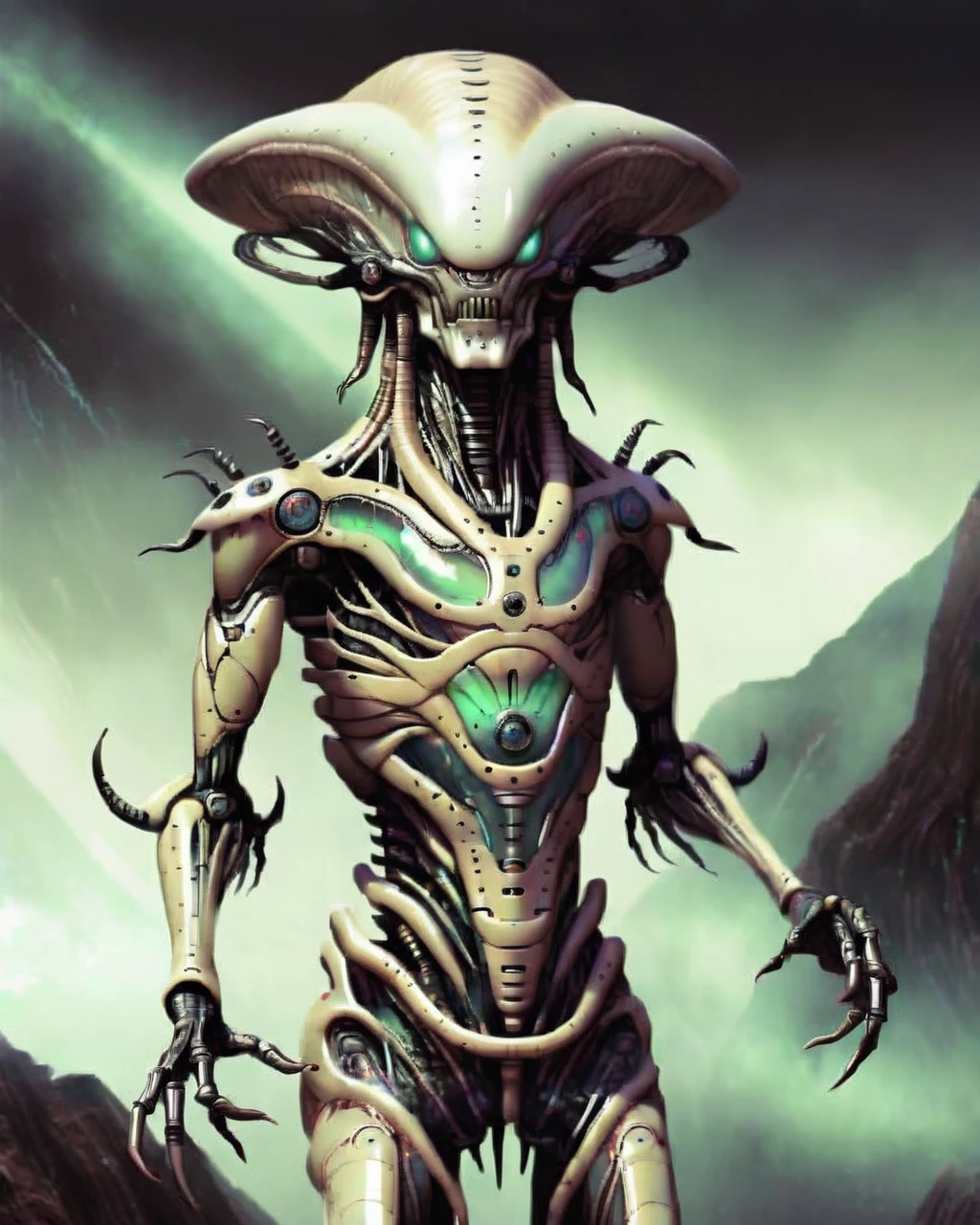 Semi-opaque body、Head of the beast、Slender、Humanoid、Insect tentacles。