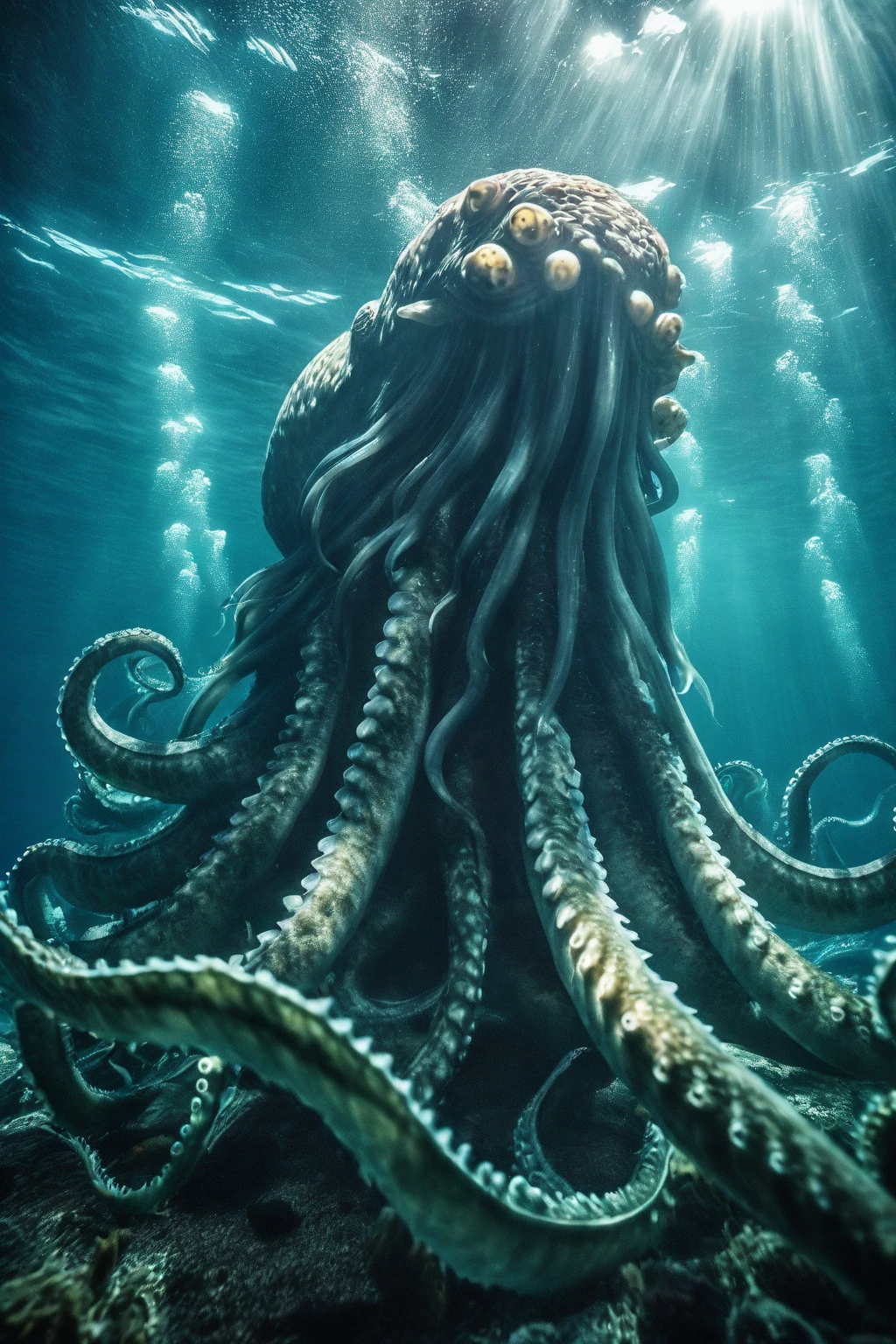 More monstrous Kraken with more octopus appearance under the sea