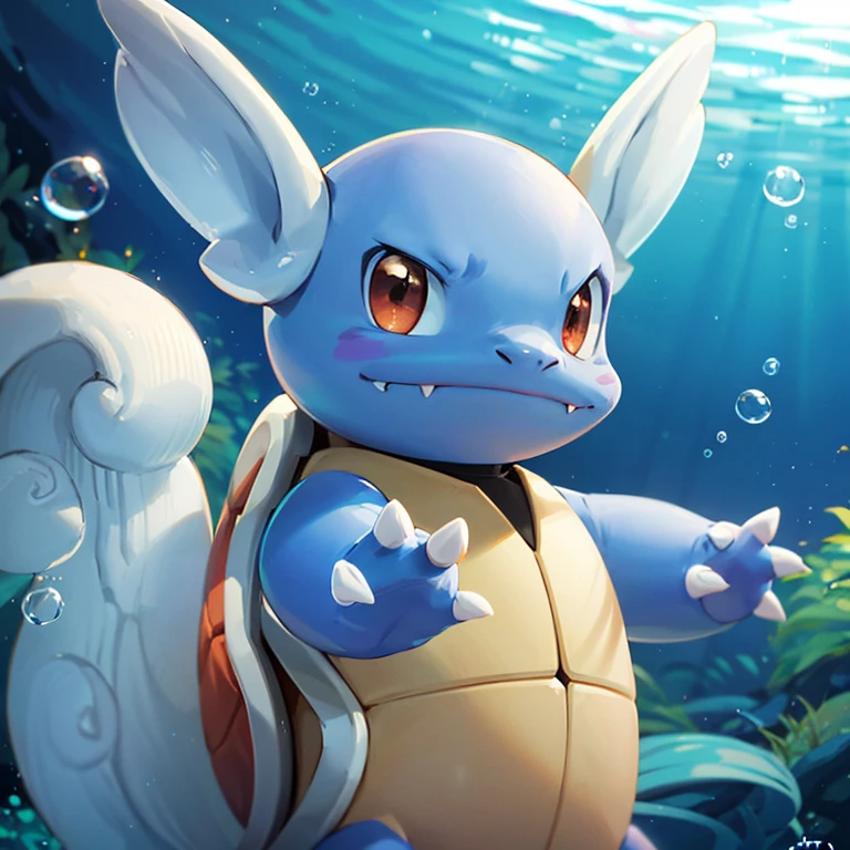 centered, award winning photo, (looking at viewer:1.2), | Wartortle_Pokemon, |underwater, bubbles, | bokeh, depth of field, cinematic composition, | <lora:Wartortle_Pokemon_Anime:0.8>