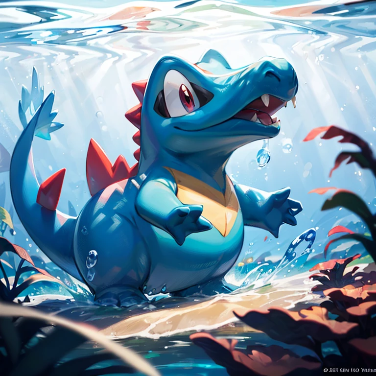 centered, award winning photo, (looking at viewer:1.2), | Totodile_Pokemon, |underwater, bubbles, | bokeh, depth of field, cinematic composition, | <lora:Totodile_Pokemon_Anime:0.8>