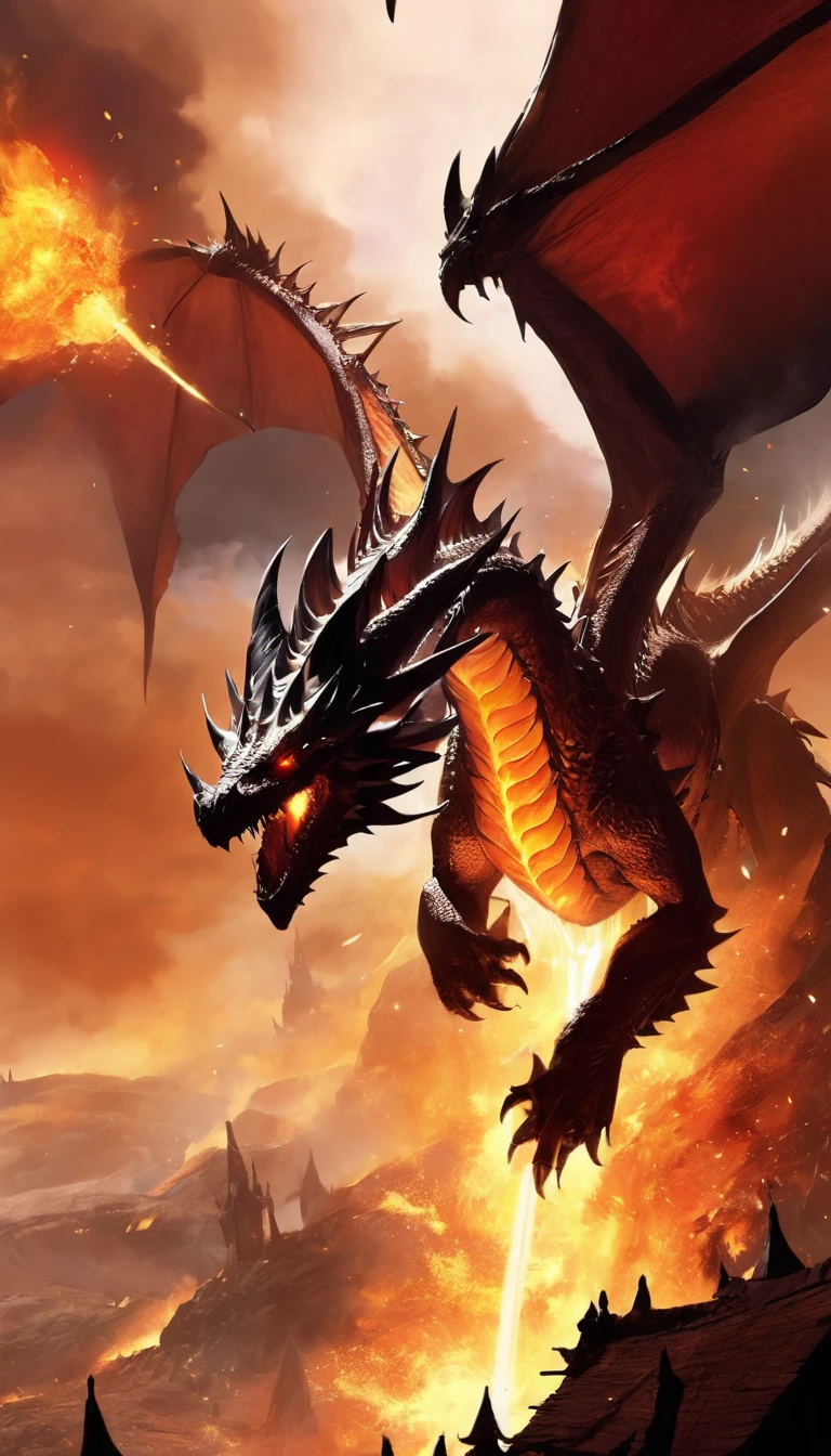 A black dragon that destroys the world, With scarlet eyes, The whole body is covered with black armor, Possessing a pair of blood-red wings, It can emit rays of light that destroy everything., Pure Dragon