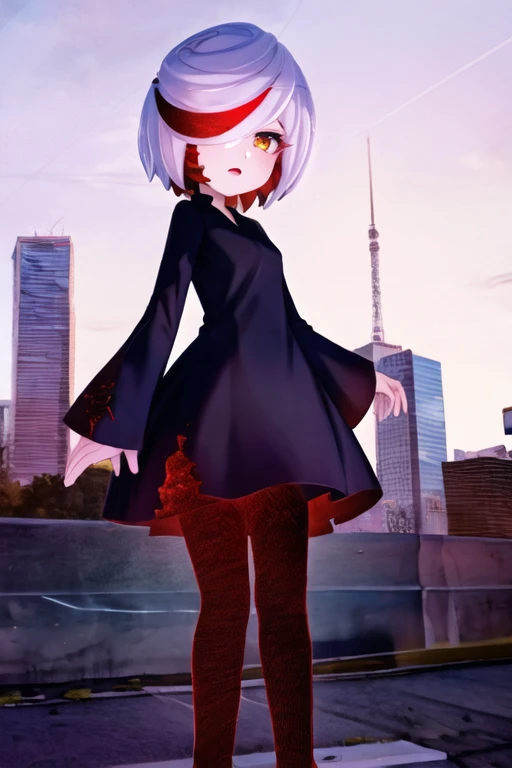 1girl, sageai, black dress, red legwear, city <lora:sageai-mk2-final-nohc:1>