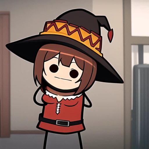 <lora:cah-09:1> cah, megumin, red witch hat, masterpiece, best quality