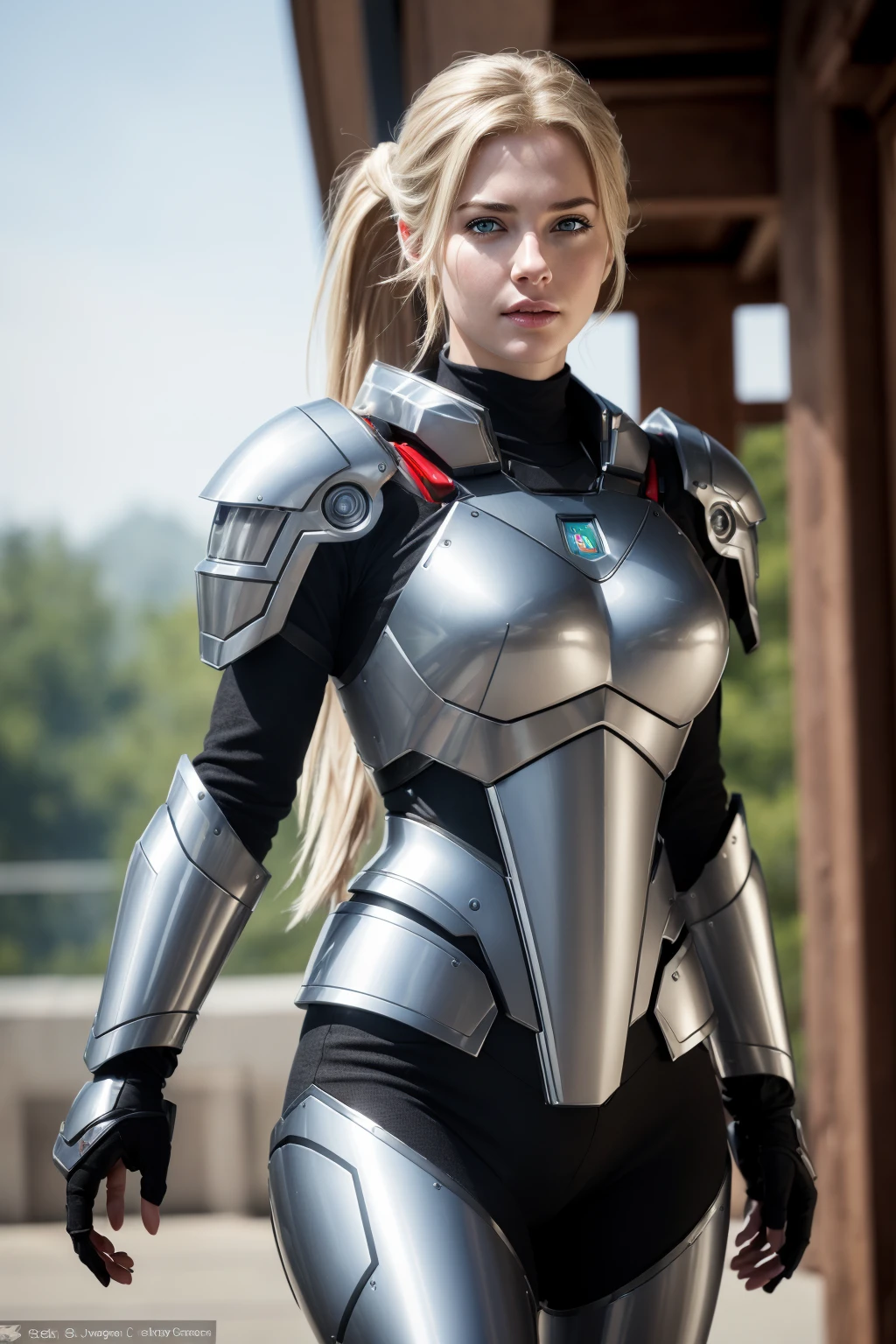 (8k, RAW photo, best quality, masterpiece:1.2), (realistic, photo-realistic:1.37), ultra-detailed, (high detailed skin:1.2), 8k uhd, dslr, soft lighting, high quality, film grain, Fujifilm XT3, professional lighting, photon mapping, radiosity, full body, walking pose, slow motion, female paladin wearing full body (light silver armour:1. 2), (insanely detailed, bloom:1. 5), (highest quality, Alessandro Casagrande, Greg Rutkowski, Sally Mann, concept art, 4k), (analog:1. 2), (high sharpness), (detailed pupils:1. 1), (painting:1. 1), (digital painting:1. 1), detailed face and eyes, Masterpiece, best quality, (highly detailed photo:1. 1), 8k, photorealistic, (long blonde Hair, ponytail haircut, ecstatic:1. 1), (young woman:1. 1), By jeremy mann, by sandra chevrier, by maciej kuciara, sharp, (perfect body:1. 1), realistic, real shadow, 3d, (temple background:1. 2), (by Michelangelo)