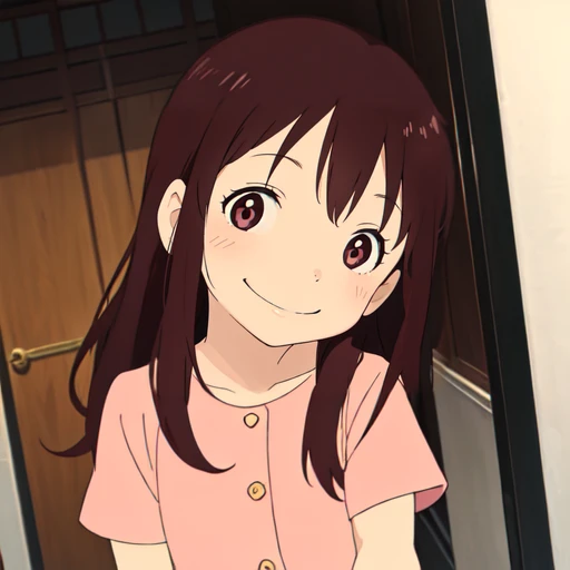 Masterpiece,1girl, yukisull, pink dress, long hair, brown eyes, smiling, happy, <lora:Yuki:0.8>