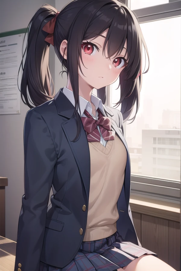 nicoyazawa, <lora:nicoyazawa-lora-nochekaiser:1>,
nico yazawa, black hair, (red eyes:1.5), twintails, hair bow, bow, red bow, (flat chest:1.2),
BREAK blazer, blue skirt, jacket, otonokizaka school uniform, pleated skirt, school uniform, winter uniform,
BREAK looking at viewer,
BREAK indoors, classroom,
BREAK <lyco:GoodHands-beta2:1>, (masterpiece:1.2), best quality, high resolution, unity 8k wallpaper, (illustration:0.8), (beautiful detailed eyes:1.6), extremely detailed face, perfect lighting, extremely detailed CG, (perfect hands, perfect anatomy),