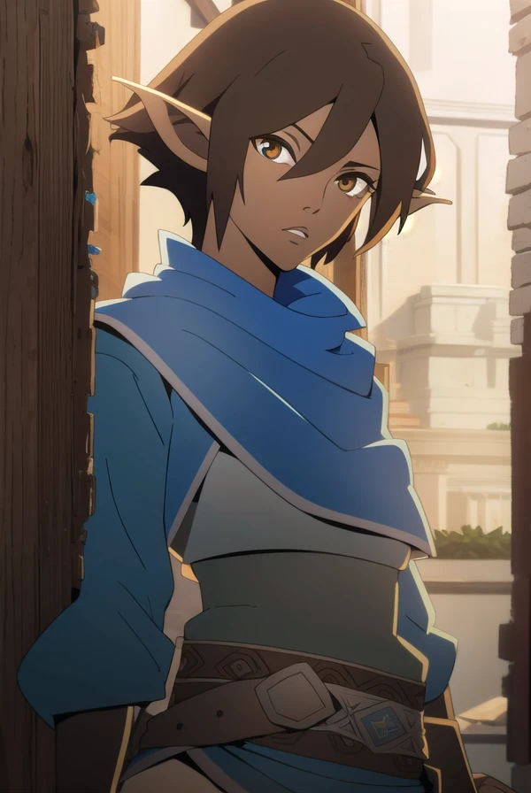 dragonagemiriam, <lora:miriam-lora-nochekaiser:1>,
miriam, short hair, brown hair, pointy ears, elf, (brown eyes:1.4),
BREAK belt, scarf, armor, blue scarf,
BREAK looking at viewer,
BREAK outdoors,
BREAK <lyco:GoodHands-beta2:1>, (masterpiece:1.2), best quality, high resolution, unity 8k wallpaper, (illustration:0.8), (beautiful detailed eyes:1.6), extremely detailed face, perfect lighting, extremely detailed CG, (perfect hands, perfect anatomy),