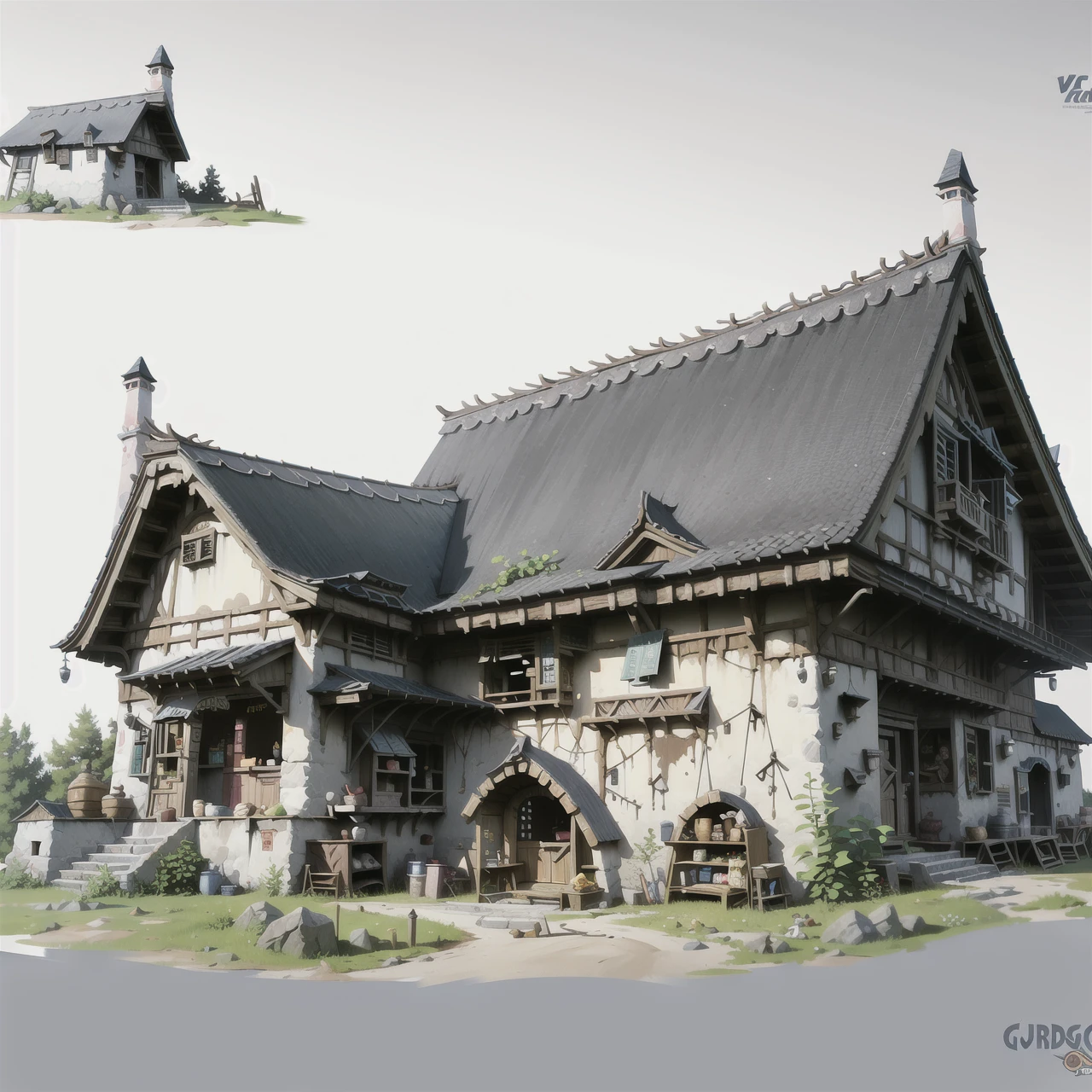 (masterpiece:1.2), best quality, masterpiece, highres, original, extremely detailed wallpaper, perfect lighting, CG,realism,oil painting,unreal engine,concept art,grey_background,scenery, building,European style,huge,