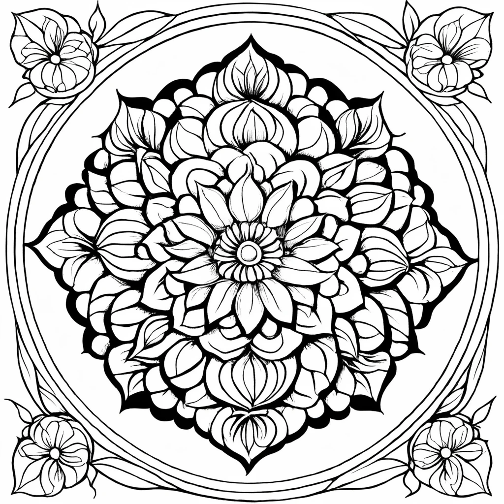 Mandala, ColoringBookAF, <lora:ColoringBook:1>