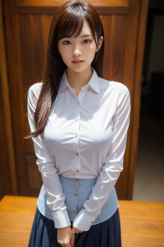 1girl,sexy pose,best quality,masterpiece,illustration,an extremely delicate and beautiful,CG,unity,8k wallpaper,Amazing,finely detail,masterpiece,official art,extremely detailed CG unity 8k wallpaper,incredibly absurdres,huge filesize,ultra-detailed,highres,extremely detailed,beautiful detailed girl,realistic,full frontal,<lora:Yamamoto Sayaka_20230829131926-000001:0.8>,collared_shirt,summer_dress,
