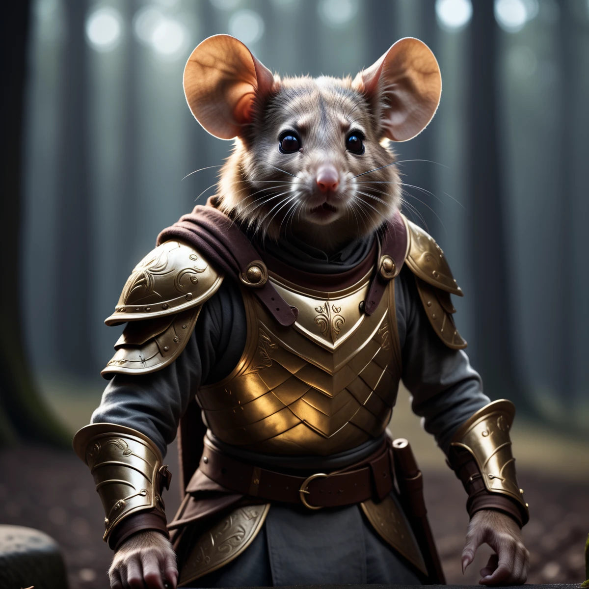 cinematic film still ((photo:1.2)), A mouse outside dramatic lighting, dynamic pose, dynamic camera,masterpiece, best quality, dark shadows, ((dark fantasy)) ,wearing a golden armor, detailed, realistic, 8k uhd, high quality, detailed, realistic, 8k uhd, high quality . shallow depth of field, vignette, highly detailed, high budget, bokeh, cinemascope, moody, epic, gorgeous, film grain, grainy