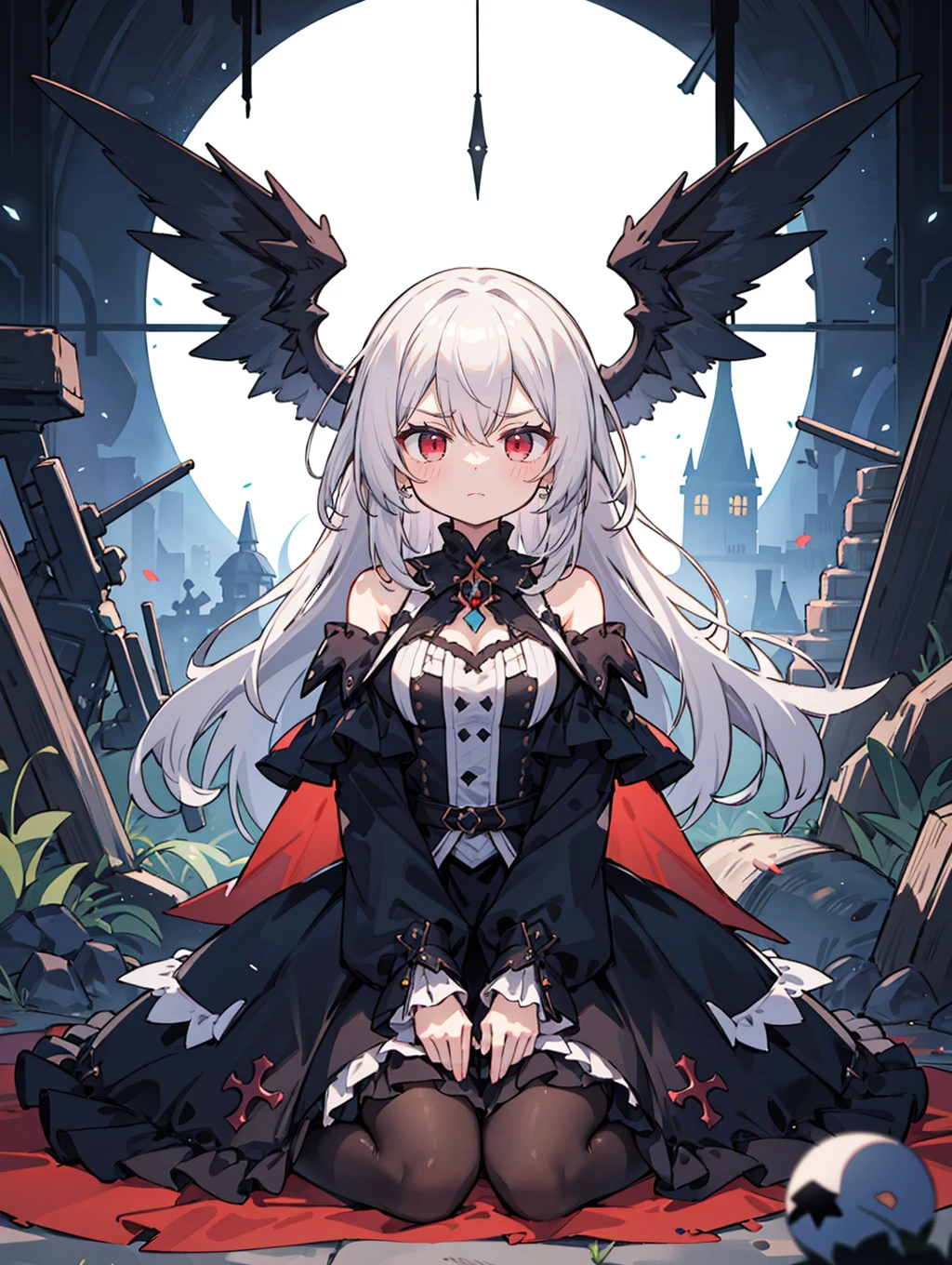 dark world, fantasy land, fallen angel, red eyes, silver hair, unamused
<lora:Silicon-landscape-isolation:0.6>