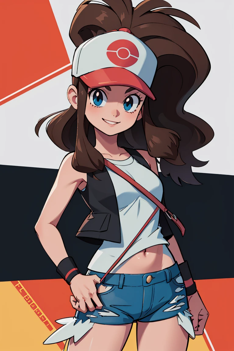((masterpiece,best quality)), absurdres, long hair, <lora:hilda1-000010:1>, solo, smile, def1, solo, smiling, looking at viewer, cowboy shot, cinematic composition, dynamic pose, contrapposto, hand on hip,