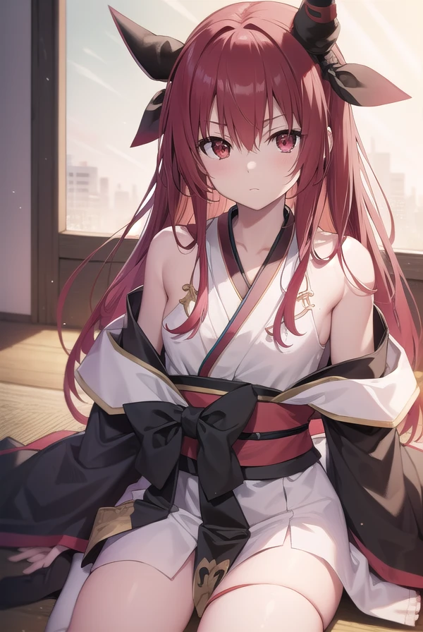 Kotoriitsuka, Kotori Itsuka, Long hair, (red eyes:1.5), Redhead, Quality, Masterpiece, Best Quality ,1girl, Masterpiece, Best Quality, Masterpiece, best quality, 1 girl, yukata, yukata open, breasts visible, nipples visible, pussy visible, pussy, breasts, nipples, yukata open, garter belt, stockings, sexy pose, standing, yukata opens, on the street, people in the background , embarrassment, blushes, bottom view, no panties, looking down, Smile