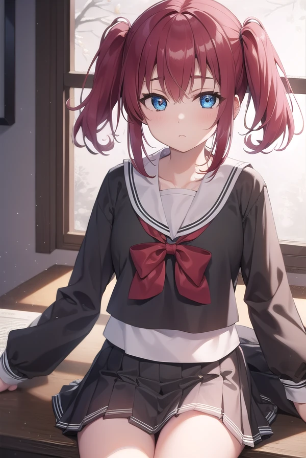 rubykurosawa, <lora:rubykurosawa-lora-nochekaiser:1>,
ruby kurosawa, aqua eyes, medium hair, red hair, two side up, twintails, (flat chest:1.2),
BREAK black socks, bow, bowtie, brown footwear, buttons, grey sailor collar, grey skirt, loafers, long sleeves, miniskirt, pleated skirt, sailor collar, school uniform, serafuku, shirt, shoes, skirt, uranohoshi school uniform, white shirt, winter uniform, yellow bow, yellow bowtie,
BREAK looking at viewer,
BREAK indoors, classroom,
BREAK <lyco:GoodHands-beta2:1>, (masterpiece:1.2), best quality, high resolution, unity 8k wallpaper, (illustration:0.8), (beautiful detailed eyes:1.6), extremely detailed face, perfect lighting, extremely detailed CG, (perfect hands, perfect anatomy),