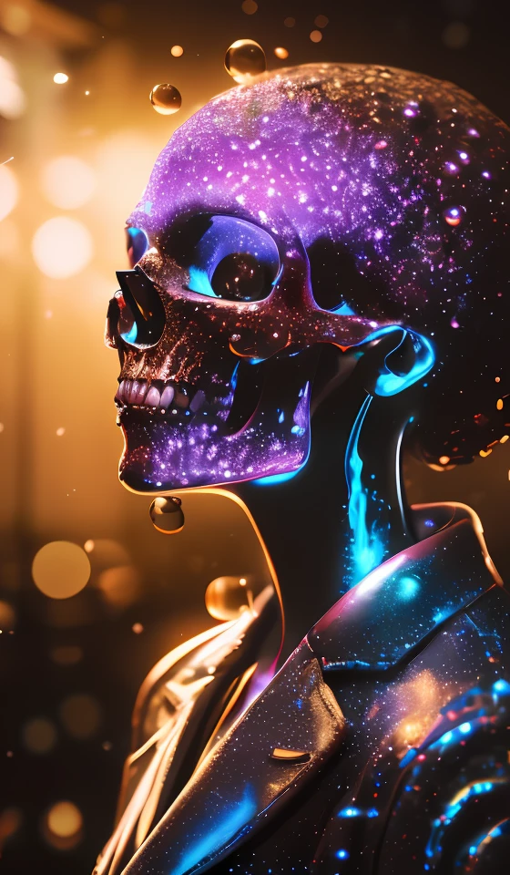 illustration of a colorfull melting human skull. flowers and blossoms, ferrofluids, burning water distortions. intricate abstract. intricate artwork. by tooth wu, wlop, beeple, dan mumford. octane render, trending on artstation, greg rutkowski very coherent symmetrical artwork. cinematic, hyper realism, high detail, octane render, 8 k, depth of field, bokeh. iridescent accents