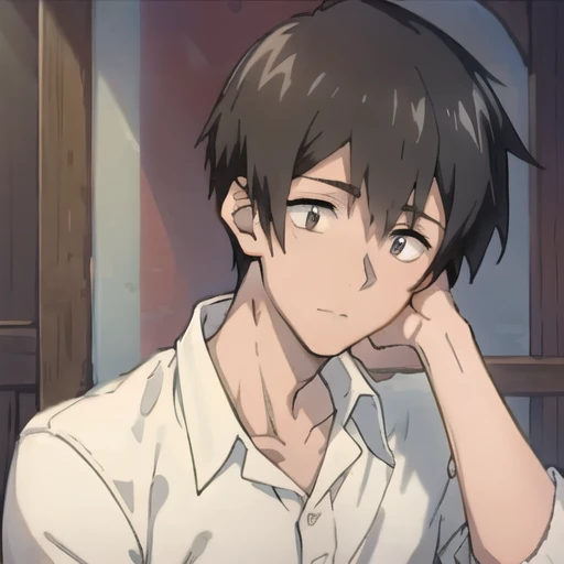 1boy, Mukohda, <lora:Mukohda_Lora:1>,solo, male focus,, ((masterpiece)),((bestquality)),8k,high detailed,ultra-detailed,handsome face, Netrual Pose, Neutral Pose, (((Short straight hair))),