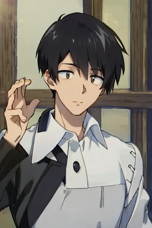 1boy, Mukohda, <lora:Mukohda_Lora:1>,solo, male focus,, ((masterpiece)),((bestquality)),8k,high detailed,ultra-detailed,handsome face, Netrual Pose, Neutral Pose, (((Short straight hair))),((Black Hair)),with Suit,
