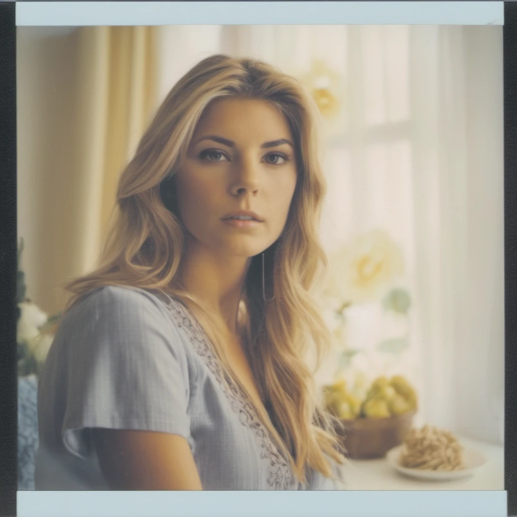 Polaroid photo of a pretty woman