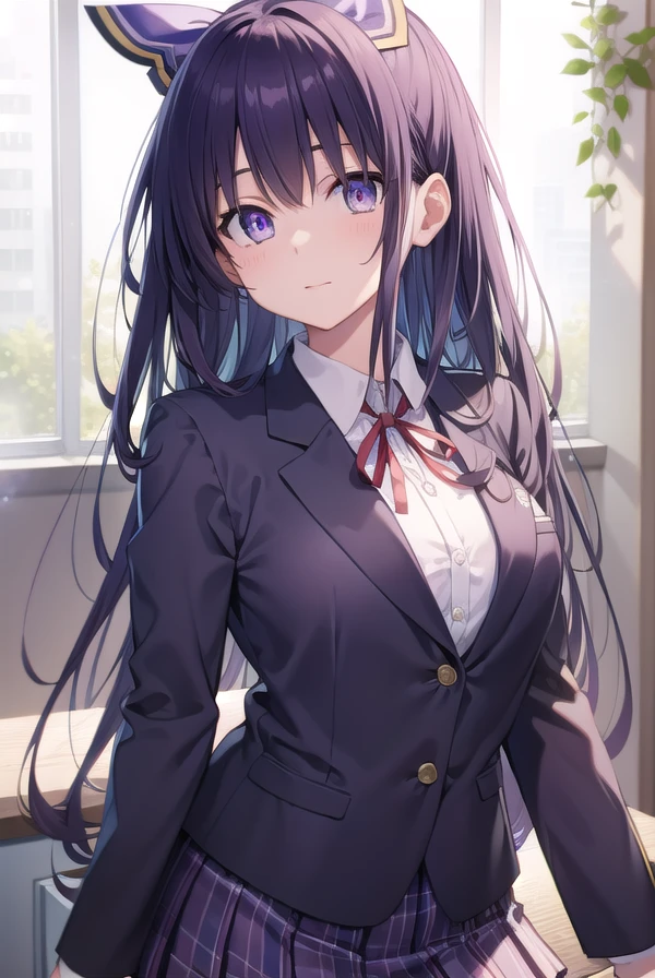 tookayatogami, <lora:tookayatogami-lora-nochekaiser:1>,
tooka yatogami, hair ribbon, (purple eyes:1.1), purple hair, long hair, ribbon,
BREAK raizen high school uniform, school uniform,
BREAK looking at viewer,
BREAK indoors, classroom,
BREAK <lyco:GoodHands-beta2:1>, (masterpiece:1.2), best quality, high resolution, unity 8k wallpaper, (illustration:0.8), (beautiful detailed eyes:1.6), extremely detailed face, perfect lighting, extremely detailed CG, (perfect hands, perfect anatomy),