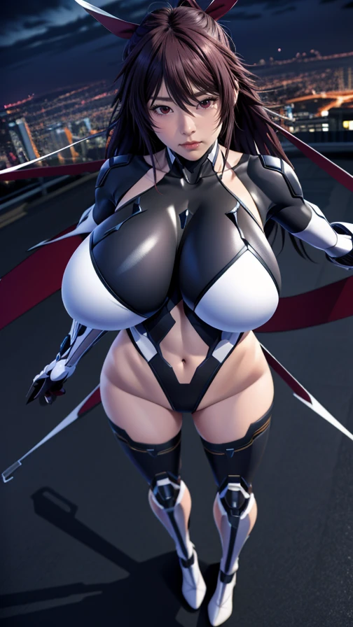 1woman, Mizuki_Shiranui, (MiSh-Taimanin-suit and high_leg:1.2), hair ribbon, (from above, night sky:1.3), huge breast,
(masterpiece, high quality, best quality, 4k, 8K, 16K, highres, absurdres:1.2) <lora:Mizuki_Shiranui_v1:0.7>