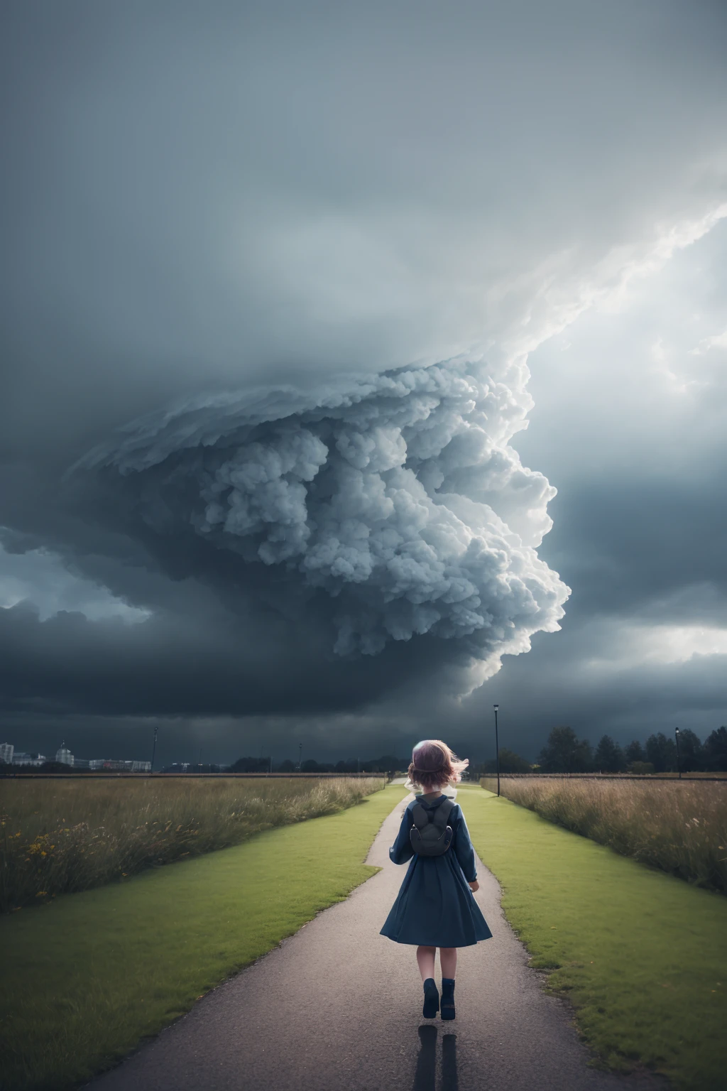 masterpiece, best quality, 8k render in octane, photorealistic highly detailed
One day, a little girl named Emma was walking through the park when she saw a stormcloud rolling in. She watched as the sky turned dark and the wind picked up. "Oh no," Emma thought. "I don't like storms. They make me feel scared."