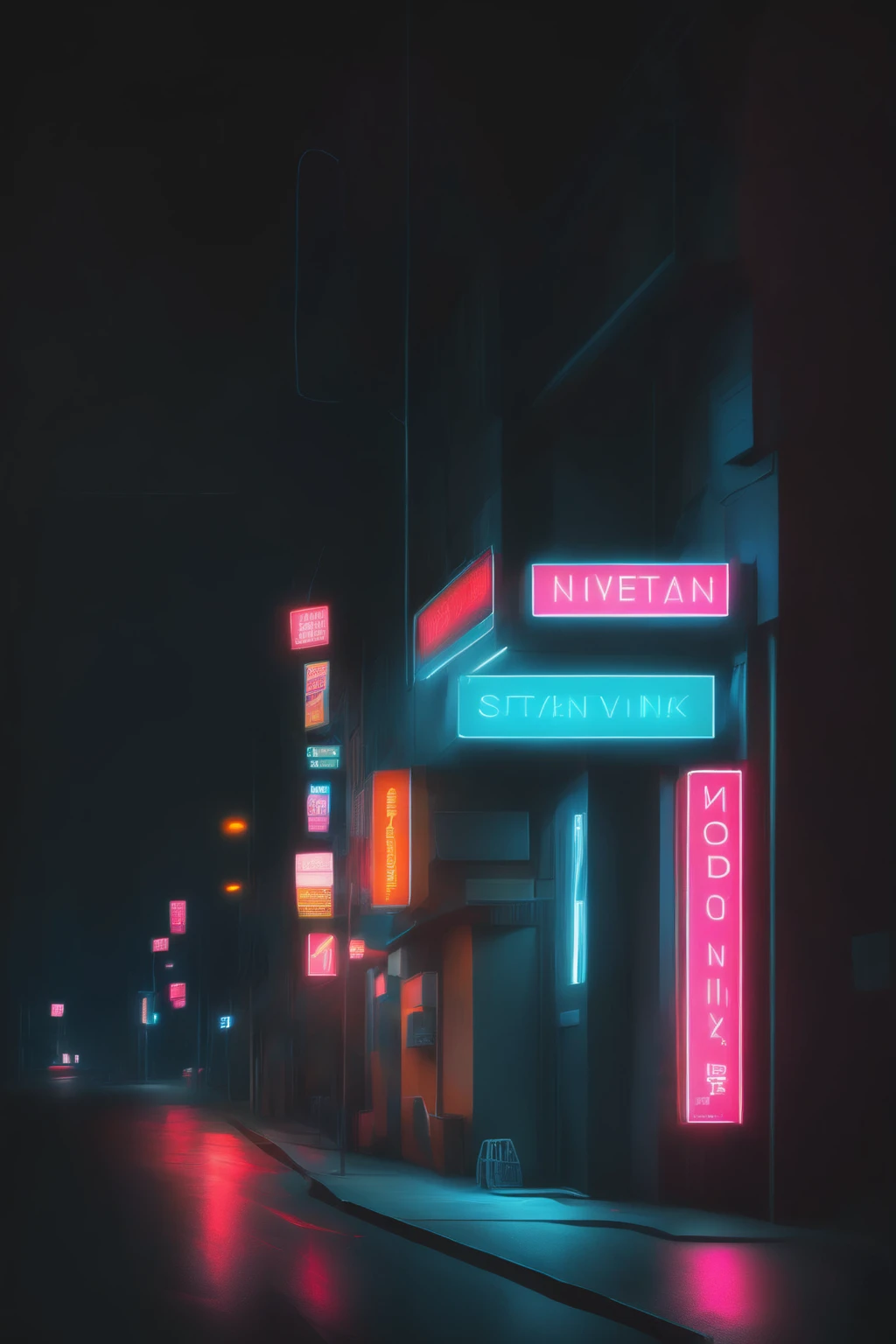<lora:Neon Night:1>Neon Night - a street corner at night with a neon sign