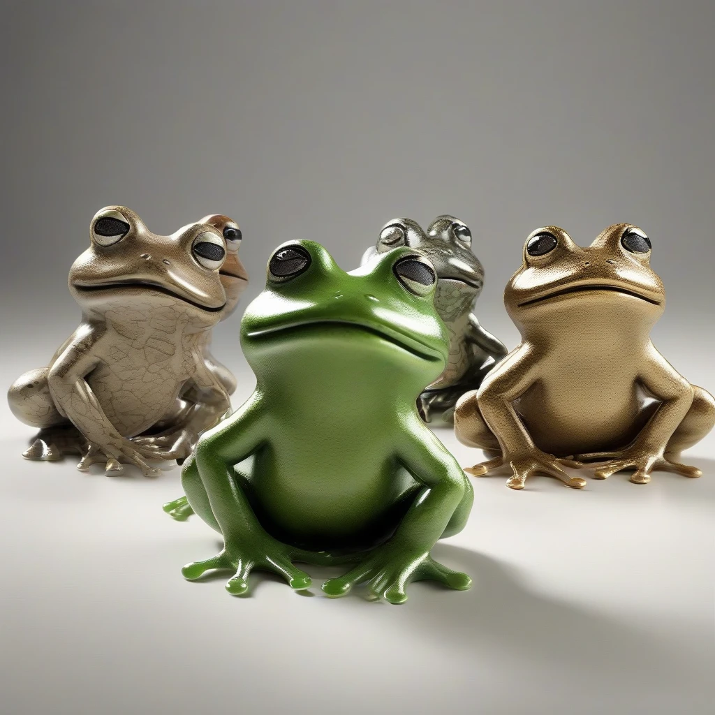 Frog, (solidifying:1.61), very detailed, intricate, product shot, photograph, studio lighting, concept art, isolated, neutral background, neutral surroundings