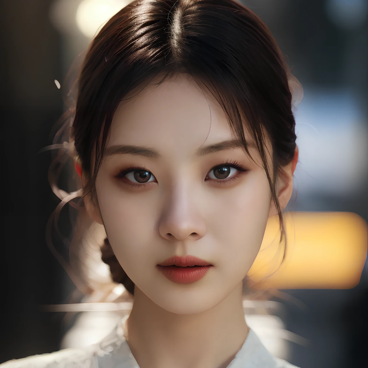 hyper realistic lifelike texture dramatic lighting unreal engine trending on art station, award winning photo, nikon RAW photo,8 k, Fujifilm XT3,masterpiece, best quality, realistic, photorealistic, ultra detailed, extremely detailed face, solo,1girl, standing, fashionable and trendy atmosphere, high-end makeup products, and a stylish expression on her face,