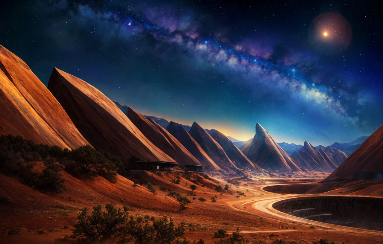 best quality,masterpiece,highly detailed,ultra-detailed,<lora:neg4all_bdsqlsz_V3.5:-1> <lora:Starfieldart:1> mountainous horizon, star \(sky\), starry sky, night, science fiction, 32k uhd
from science fiction movie,