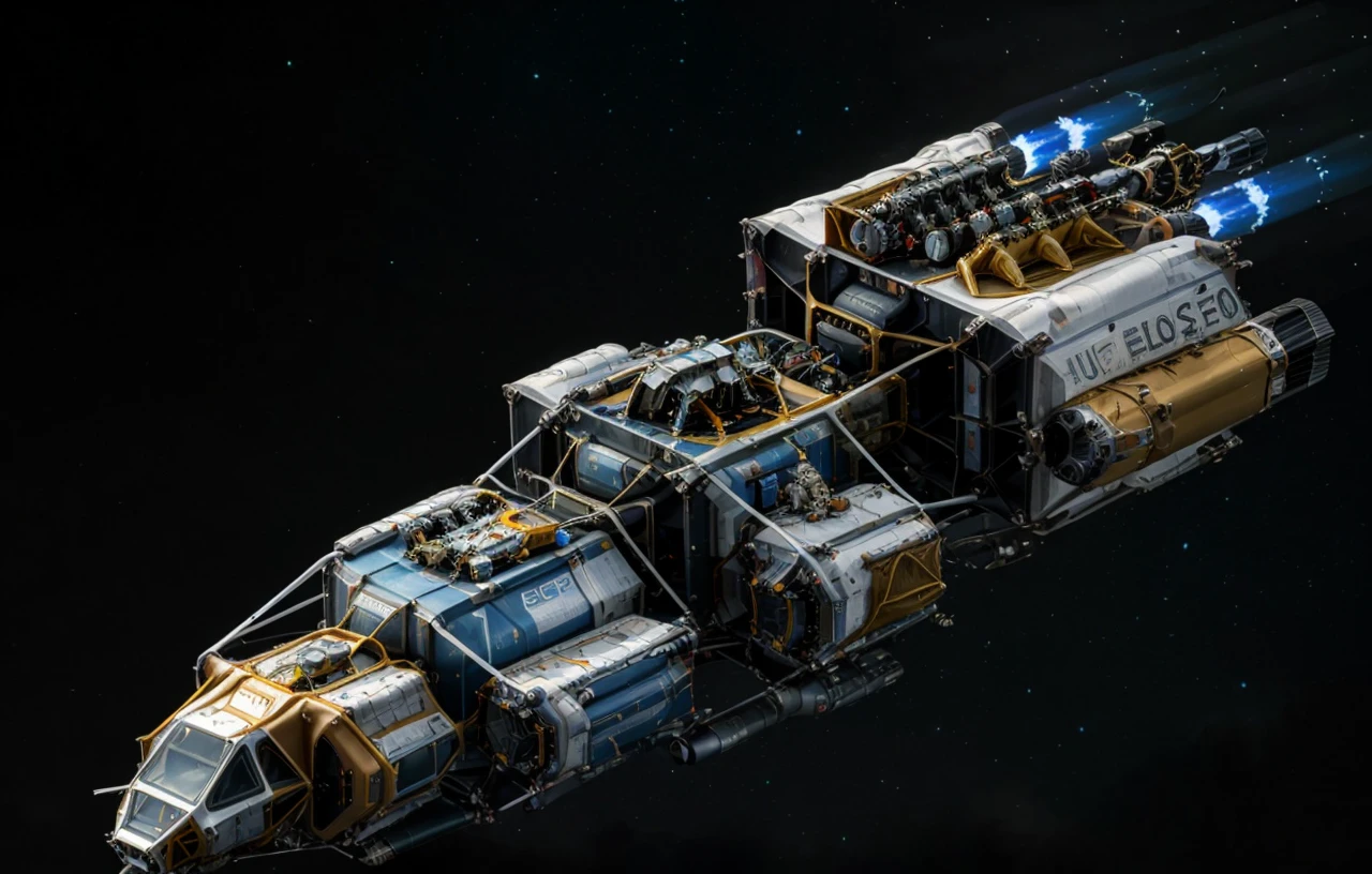best quality,masterpiece,highly detailed,ultra-detailed,1boy, <lora:neg4all_bdsqlsz_V3.5:-1>__ starfieldchar__ <lora:Starfieldships:1> Starfieldships, no humans, concept art, spacecraft, science fiction, black background, vehicle focus, simple background, realistic, thrusters, machinery, military, radio antenna