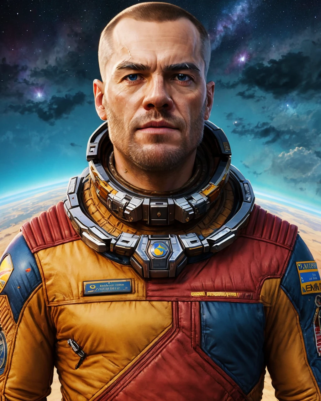 Elon Musk on Mars portrait no helmet render unreal engine 5 UHD full HD