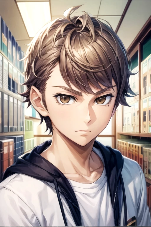 masterpiece, best quality, illustration, 1boy, solo, male focus, looking at viewer, , , <lora:youichi_fujitani:0.74>, youichi_fujitani, brown hair, brown eyes, , science fantasy,