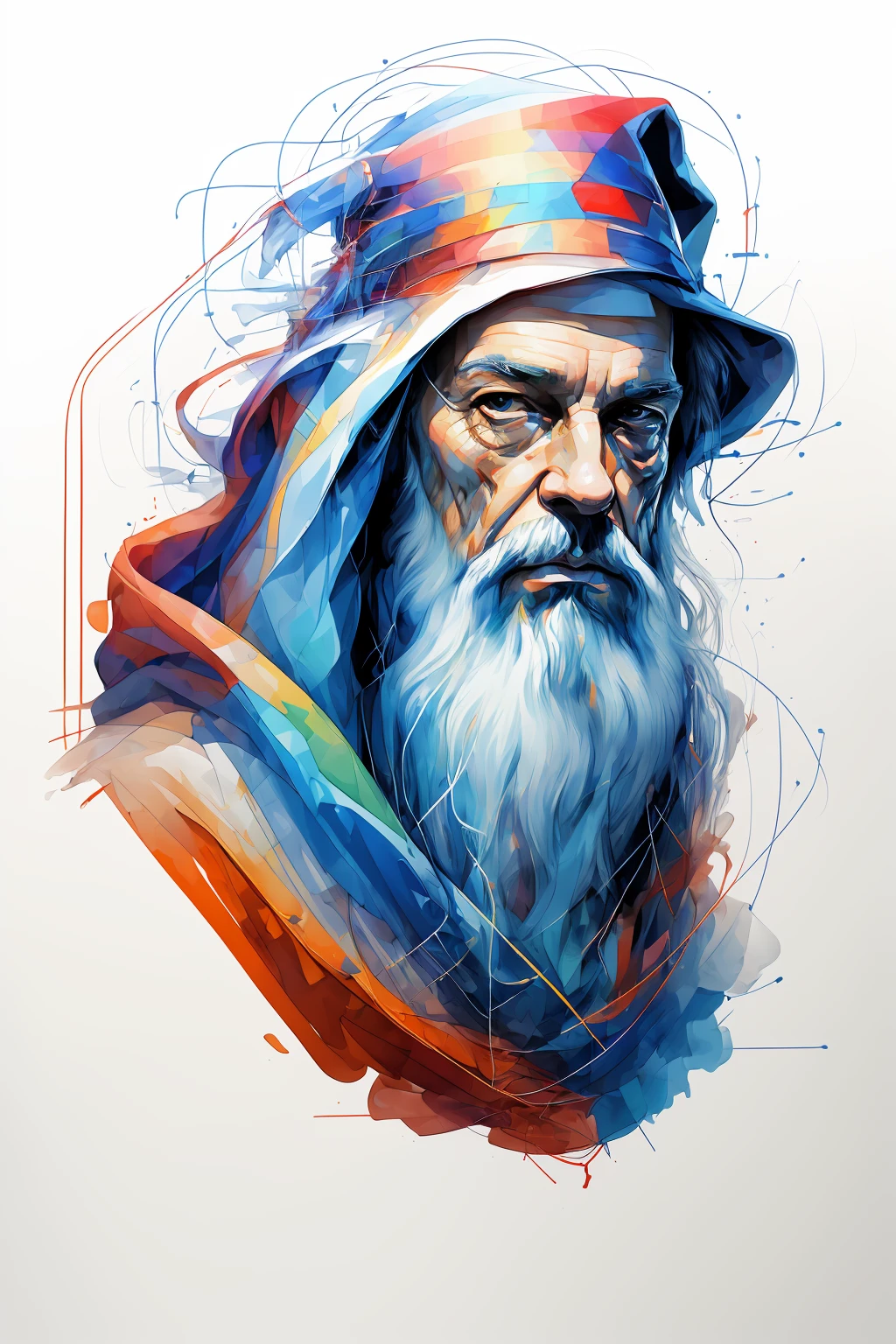 <lora:xk3mt1ks:0.9> xk3mt1ks wizard, white background, portrait