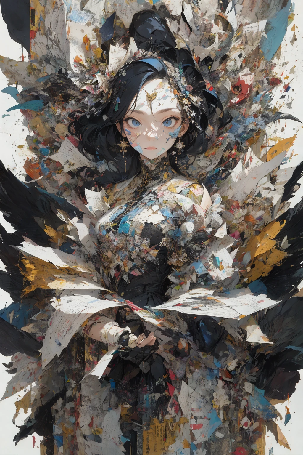 absurdres, highres, ultra detailed, (girl:1.3),
BREAK
, papier collé, paper collage, layered compositions, varied textures, abstract designs, artistic juxtapositions, mixed-media approach