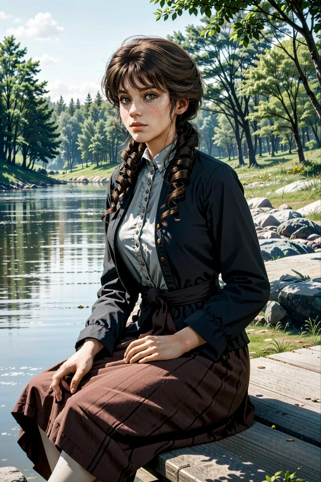 MaryBethRDR, 1girl, solo, portrait, at a lake, sitting
<lora:epi_noiseoffset2:1>, <lora:MaryBethRDR:0.7>