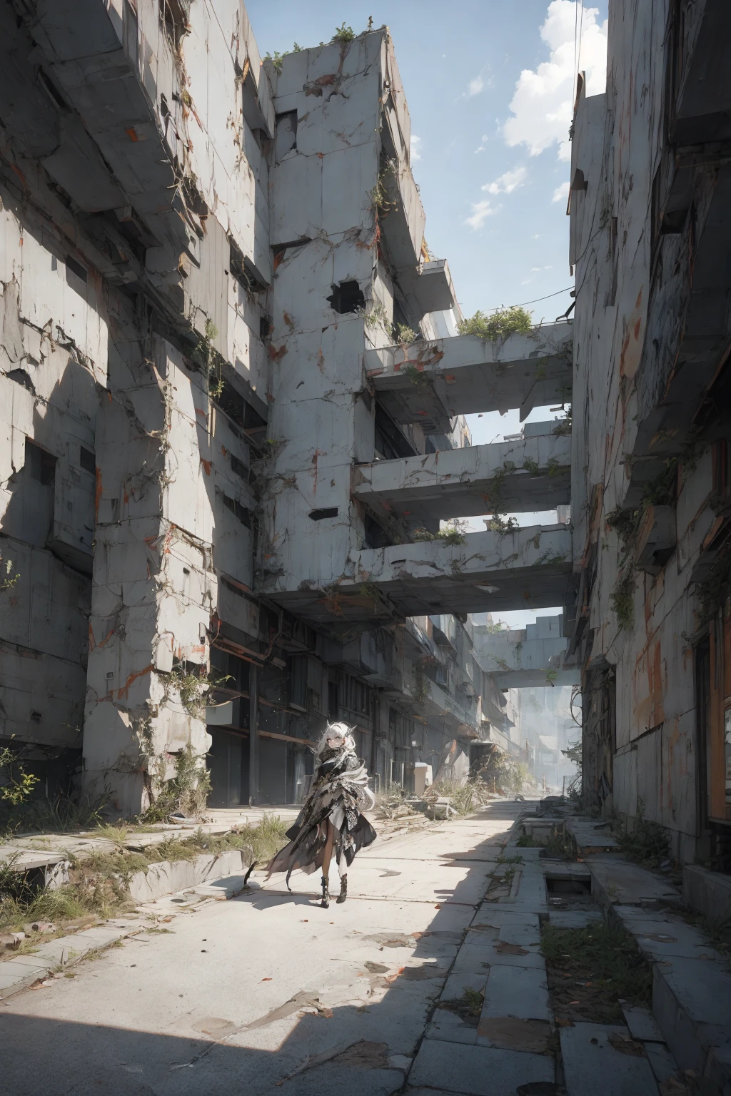 absurdres, highres, ultra detailed, (girl:1.3),
BREAK
, brutalist art, raw concrete, geometric forms, architectural sculptures, bold textures, industrial aesthetic, unadorned surfaces