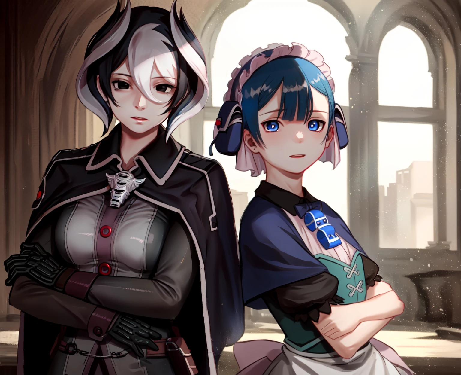 multiple characters, highres, sharp focus, pixiv masterpiece, ((intricate details)), highly detailed,
BREAK
multiple characters, highres, sharp focus, pixiv masterpiece, ((intricate details)), highly detailed,
BREAK
1girl <lora:mia_ozen:0.9> ozen, gloves, black cape, whistle
BREAK
1boy, <lora:Maruruk_Made_in_Abyss:0.8> Maruruk, blue eyes, otoko no ko, maid headdress, capelet, short sleeves, maid, apron, corset, (pouch hat covering ears:1.3)