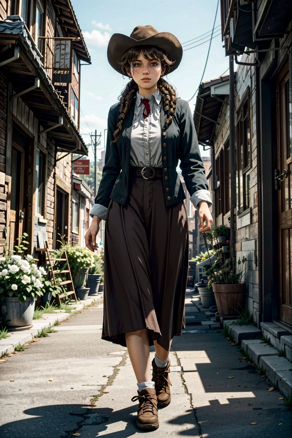 MaryBethRDR, 1girl, solo, full body, walking through a western city
<lora:epi_noiseoffset2:1>, <lora:MaryBethRDR:0.7>