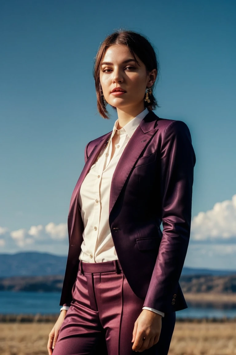 A stunning intricate full color portrait of a woman, wearing a formal business suit, holda presentation, having fun, epic character composition,by ilya kuvshinov, alessio albi, nina masic,sharp focus, natural lighting, subsurface scattering, f2, 35mm, film grain, full body in the picture   <lora:SashaGrey-000005:1>