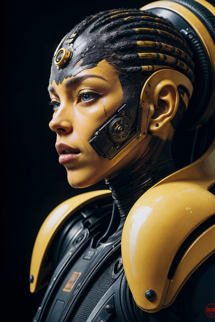photo RAW,(Masterpiece, Best Quality, yellow and black alien 3d model, in the style of surreal cyberpunk iconography, close-up shot, steelpunk, photobashing, dieselpunk. leica r8, 8k, UHD, HDR),masterpiece, best quality, highly detailed, soft lighting, beautiful detailed, insanely intricate details, intricate details, perfect lighting, incredible detail, hypermaximalistic, natural balance color, 8k, ultra detailed, beautiful and aesthetic, extremely detailed, elegant, vivid colours, atmospheric