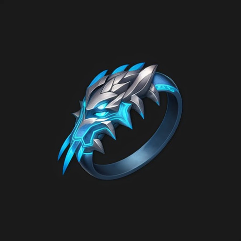 game icon institute, game icon, ahfg, ring, glowing, blue theme, glowing eyes, full body, black background<lora:game Icon Institute_anfg_v3-000018:0.6>