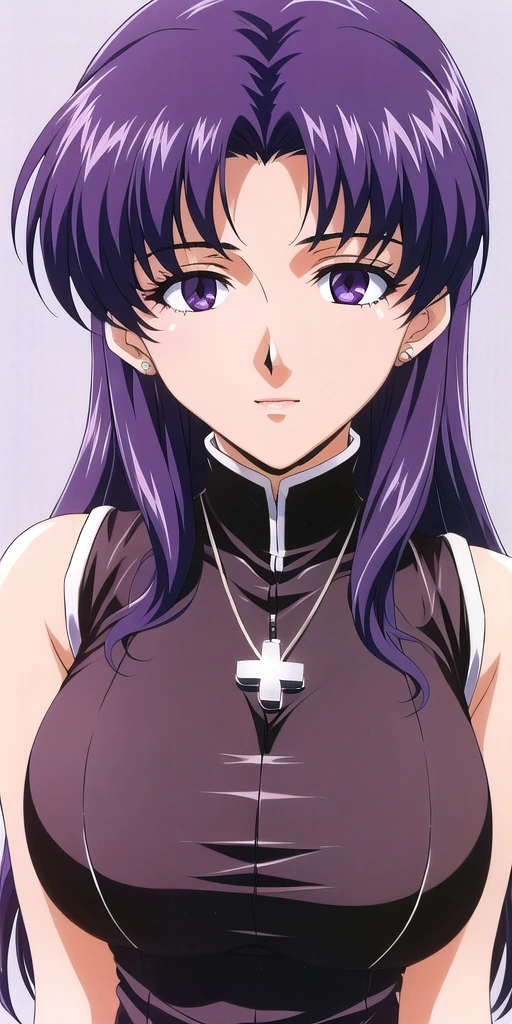 <lora:Katsuragi_MisatoV4:0.6> katsuragi_misato, huge_breasts, standing, solo, Misato_cross_necklace, black_pencil_dress_high_collar_sleeveless, masterpiece, best quality, detailed face, detailed eyes, highres,