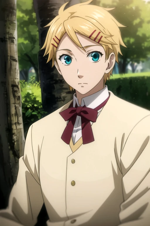masterpiece, best quality, photorealistic, 1boy, solo, male focus, looking at viewer, , depth of field, anime coloring, , <lora:finnian_kuroshitsuji:0.68>, finnian_kuroshitsuji, blonde hair, aqua eyes