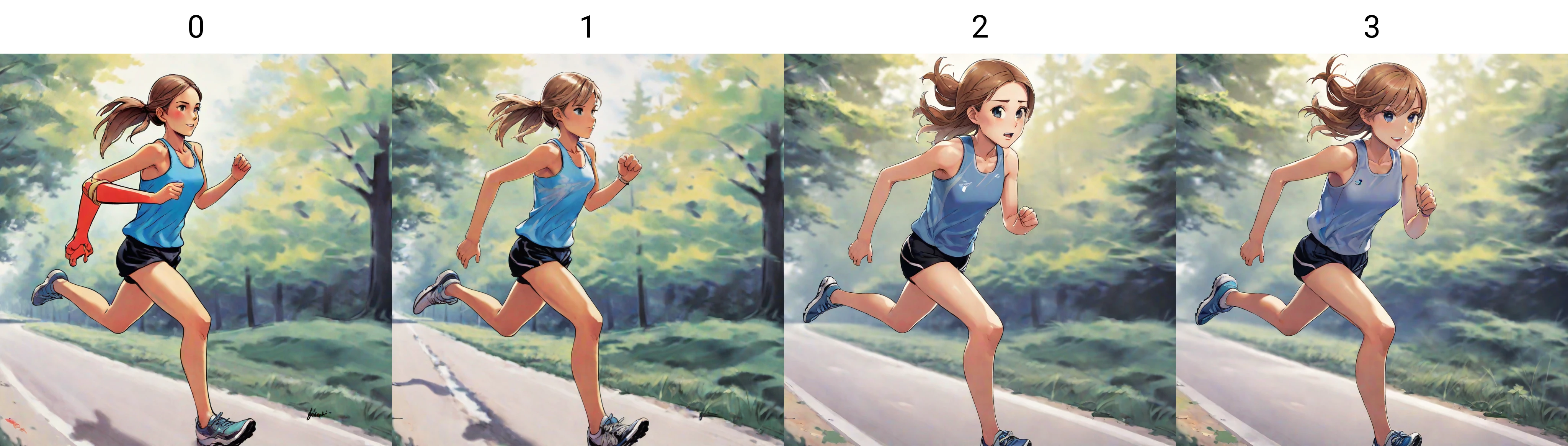 one running girl, <lora:SimplePositive_XL_v1_test_AutoRunMech:0>